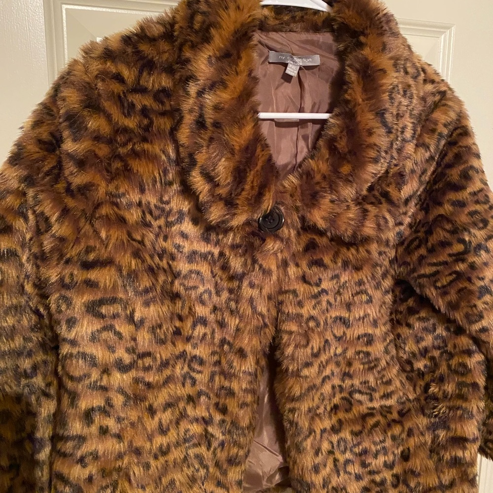 Cheetah print fuzzy jacket